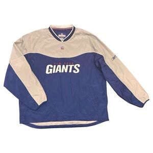Vintage New York Giants Jacket NFL Football Reebok Pullover Jacket Rare 2XL